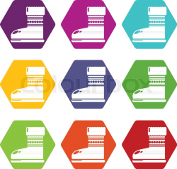 Ugg boots icons 9 set coloful isolated ... | Stock vector ...