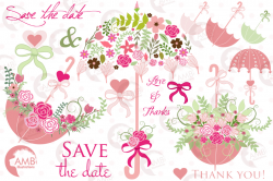 Umbrella Floral clipart, graphics, illustrations AMB-871