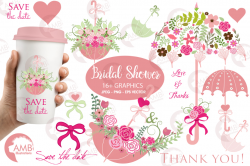 Umbrella Floral clipart, graphics, illustrations AMB-871