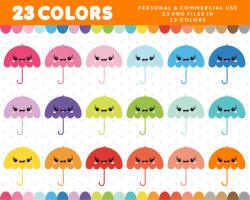 Umbrella kawaii clipart in 23 colors, CL-940 | Ovis jelek | Clip art ...