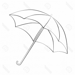 Photostock Vector Black Outline Vector Umbrella On White Background ...