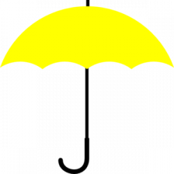 Yellow Umbrella Black Handle Clip Art | Bachelorette/Bridal Party ...