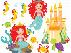 Clipart - Mermaid Princess (Ariel) / Under the sea | Meylah