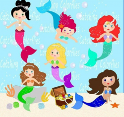 Mermaid Under The Sea Clipart