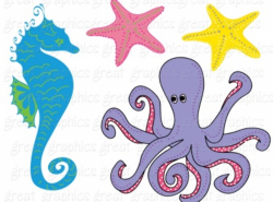 Under the Sea Party Digital Paper and Clip Art Printable ...