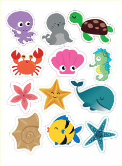 Under the sea cake toppers Sea creatures printable topper ...