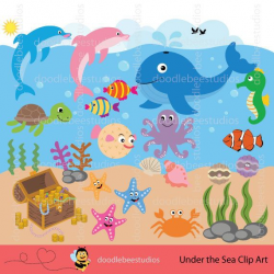 Sea Life Clipart, Sea Creatures Clip Art, Sealife Clipart ...