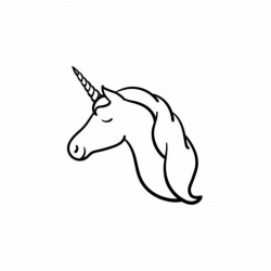 Head Clipart - Unicorn Head Clipart Black And White Royalty ...