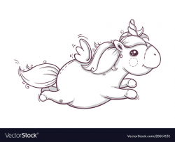 Cute unicorn monochrome
