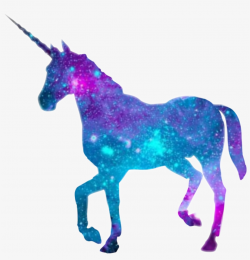 A Galaxy Unicorn Sticker - Black Unicorn - Free Transparent PNG ...