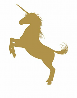 Amazon.com: Unicorn Wall Decal Sticker. Gold Color, Large 45in Tall ...