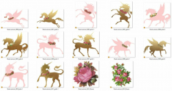 Floral Unicorn Clipart