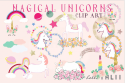 Magical Unicorns Clip Art ~ Illustrations ~ Creative Market