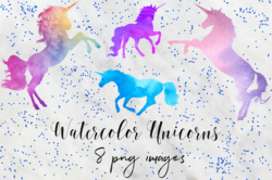 Watercolor Unicorn Graphics, Magical Unicorn Clipart, Unicorns Clip Art