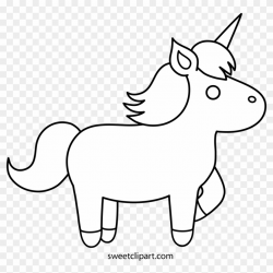 Unicorn Clipart Outline - Simple Colouring, HD Png Download ...