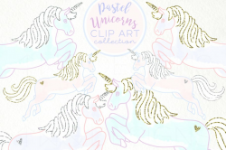 Pastel Unicorns Clip Art