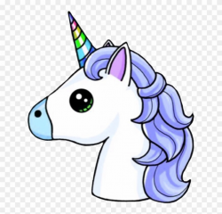 Unicorn Head Unicornhead Blue Rainbow Unicorns - Kawaii Unicornio ...