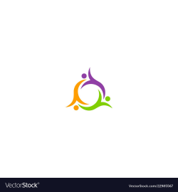 Circle abstract people unity colored logo
