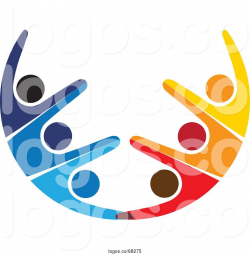Logo of Teamwork Unity Half Circle of Colorful People ...