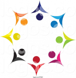 Logo of Teamwork Unity Circle of Colorful People Cheering or ...