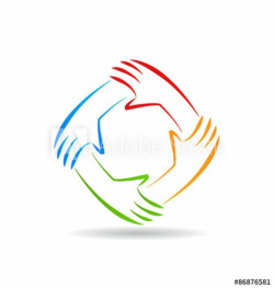 Teamwork unity hands logo | Hand logo, Teamwork logo, Unity logo