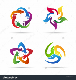 Abstract Hands Vector Design Represents Teamwork, Unity ...