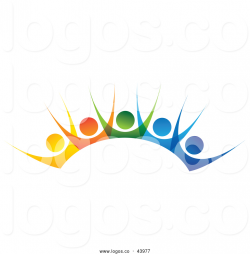 Logo of a Teamwork Unity Group of Colorful People Cheering ...