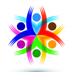 happy colorful employees & executives unity & diversity ...