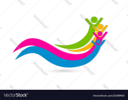 Happy friends unity concept icon design