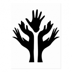 PEACE HANDS UNITY MOTIVATIONAL ICON LOGO SYMBOL POSTCARD