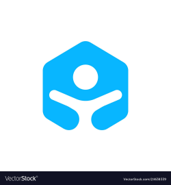 Hexagonal people unity logo icon