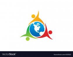 Teamwork group world people unity logo