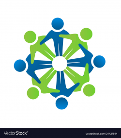 Logo teamwork unity people embraced