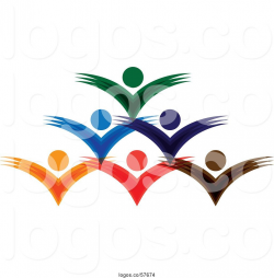 Logo of Teamwork Unity Group of Colorful People Cheering 7 ...