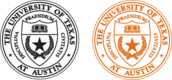 The University of Texas at Austin black and orange seal ...