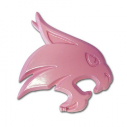 Texas State University Bobcat Pink Powder-Coated Emblem