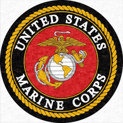 U.S. Marines Corps Round Logo Rug | Marine corps emblem ...