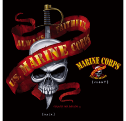 USMC skull ribbon tee shirt