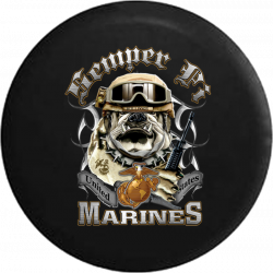 Semper Fi Bulldog USMC Globe with Eagle Logo Jeep Camper Spare Tire Cover  CUSTOM SIZE/COLOR/INK- P206