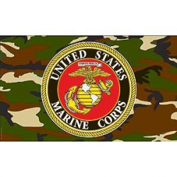 Flag USMC Marine Corps Camouflage Logo Poly 3ft X 5ft