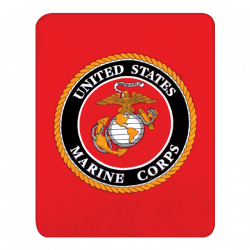 USMC Emblem Faux Fur Blanket