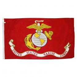 Marine Corps flag with Official Marines logo