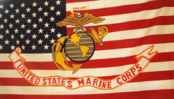 Marines USMC Logo on USA Flag 3\' x 5\' Flag
