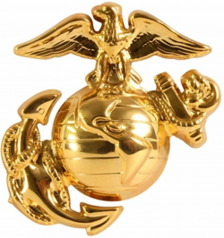 Gold USMC Marines Globe & Anchor Large Insignia Pin with ...