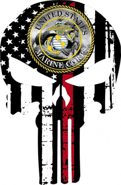 Amazon.com: Punisher Skull Marine Corps V3 Flag Window Decal ...