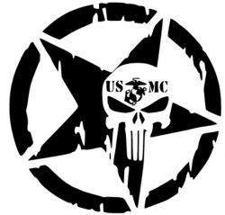 USMC PUNISHER SKULL Marine Corps Decal Die Cut Insignia ...