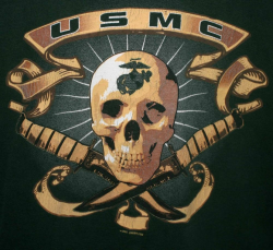 USMC UNITED STATES MARINE CORPS SKULL T-SHIRT Adult Size ...