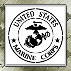 12 X 12 STENCIL Round United States MARINE CORPS Logo ...