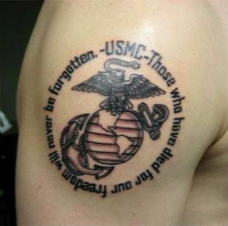 USMC Tattoo my dad had the same one. Just reminds me of him ...