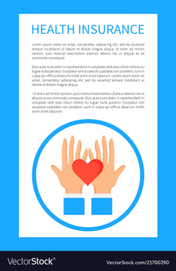 Health insurance poster with round logo with hands